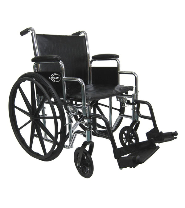 Bariatric Wheelchairs - Karman KN-920 20" Seat Heavy Duty Wheelchair With Removable Armrest And Adjustable Seat Height