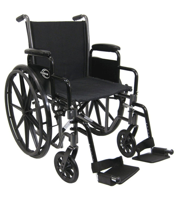 Standard Wheelchairs - Karman LT-700T 20" Height Adujustable Seat 36 Lbs. Lightweight Steel Wheelchair With Removable Armrest