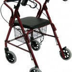 Karman R-4100 Low Seat Rollator with Loop Brakes, Padded Seat, and Basket