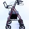 Karman R-4602-T Rollator and Transport Combo with Flip-up Footplate and Padded Seat