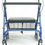 Karman R-4700 Extra Wide Bariatric Rollator with Padded Flip-down Seat, Steel, 24 lbs.