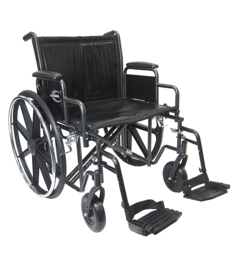 Bariatric Wheelchairs - Karman KN-928 28" Seat Heavy Duty Wheelchair With Removable Armrest And Adjustable Seat Height