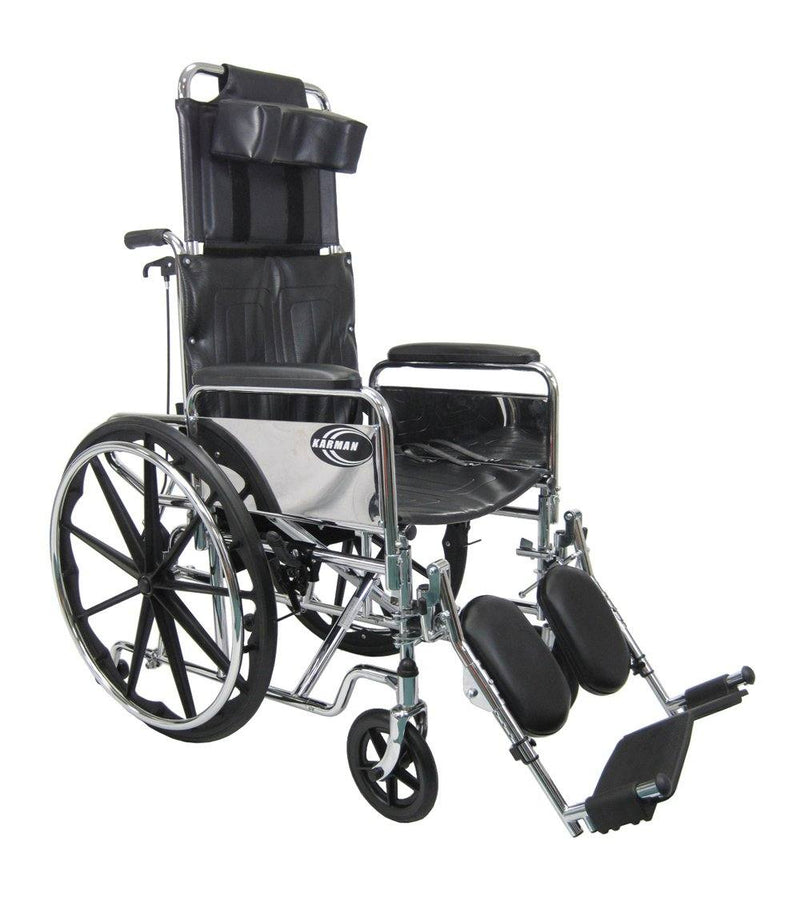 Reclining Wheelchairs - Karman KN-880 Reclining Wheelchair With Removable Armrest And Elevating Legrest -Self Propel