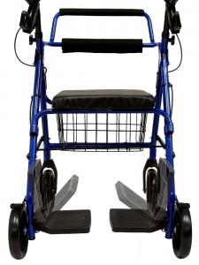 Rollators - Karman R-4602-T Rollator And Transport Combo With Flip-up Footplate And Padded Seat