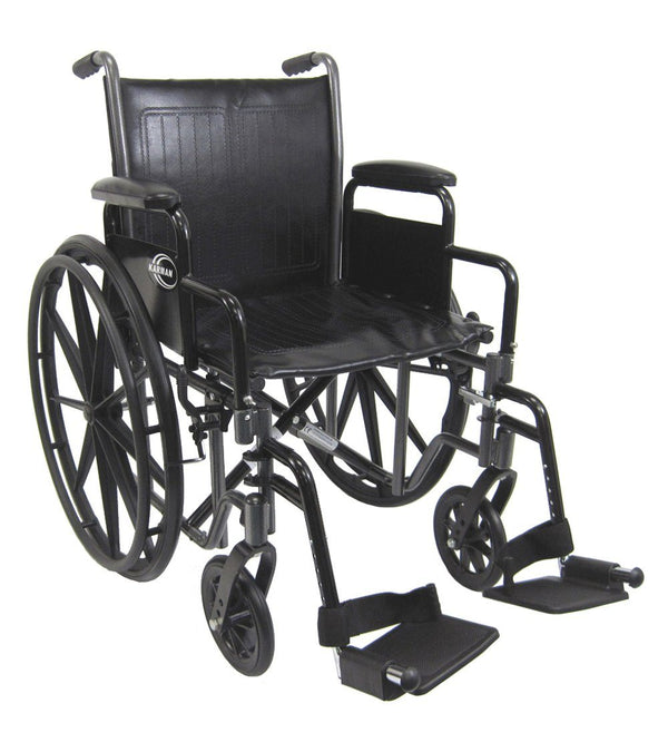 Standard Wheelchairs - Karman KN-700T Height Adujustable Seat 39 Lbs. Steel Wheelchair With Removable Armrest