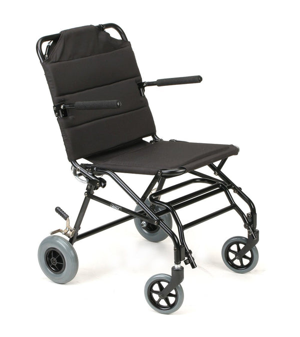 Transport Wheelchairs - Karman KMTV10B 18" Seat Ultra Lightweight Travel Wheelchair With Flip-up Footplate