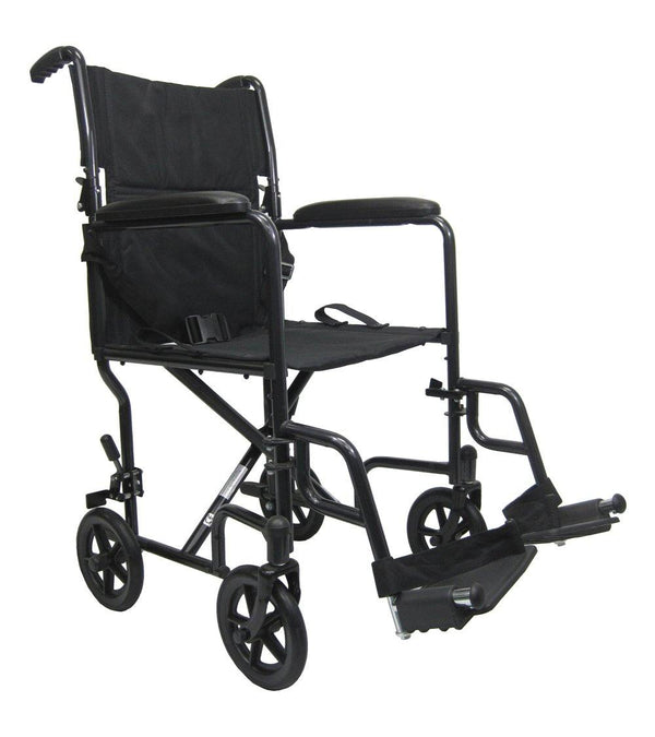 Transport Wheelchairs - Karman LT-2017 17" Seat 19 Lbs. Lightweight Transport Chair With Removable Footrest