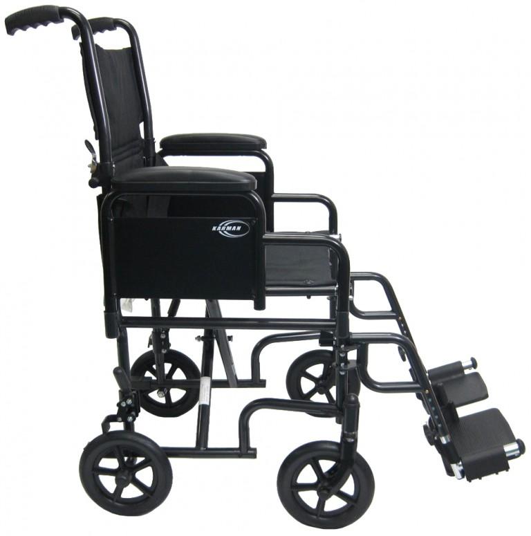 Transport Wheelchairs - Karman T-2700 Transport Wheelchair With Removable Armrest And Footrest